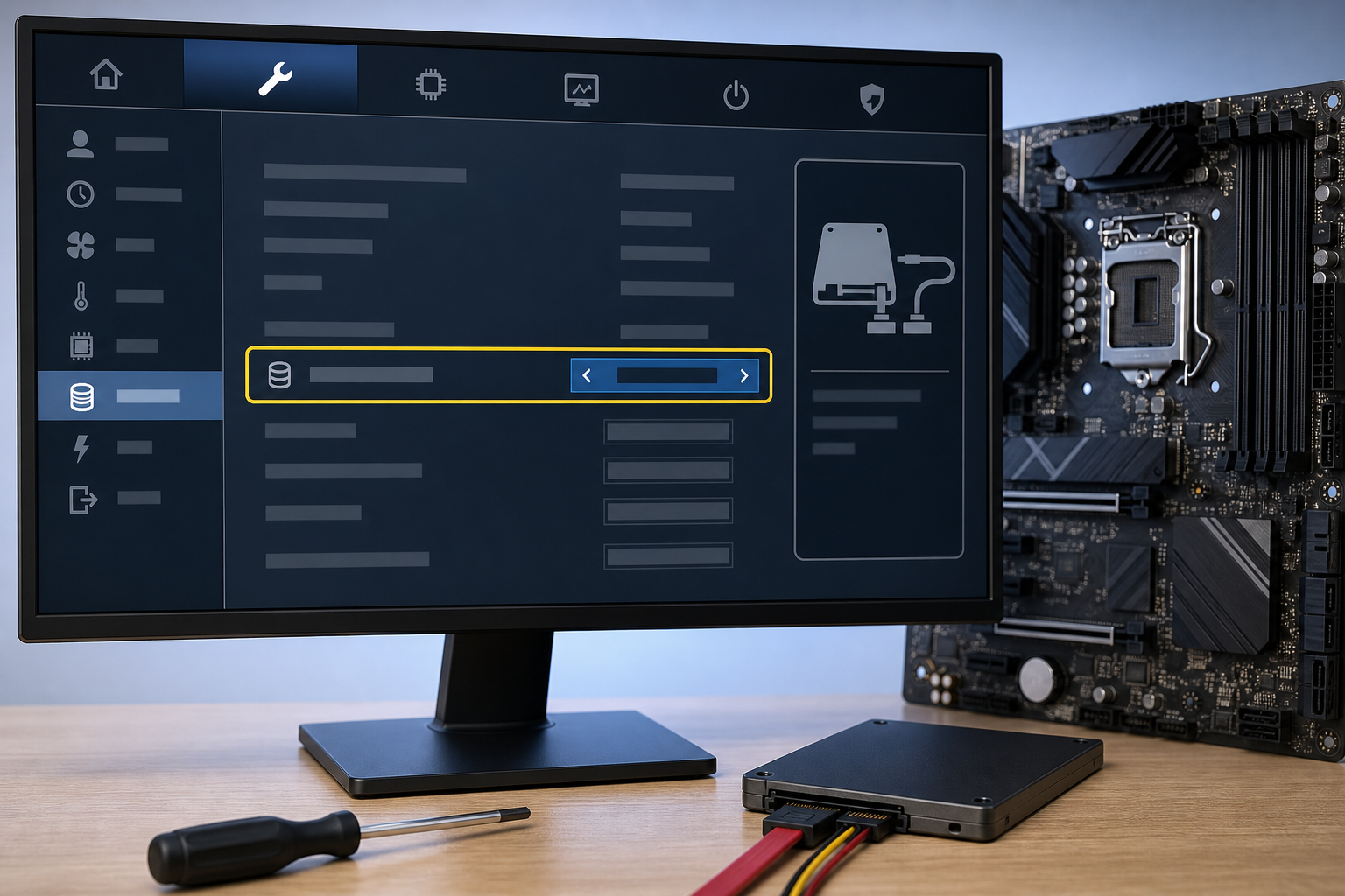 Настройка режима SATA AHCI в интерфейсе UEFI